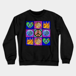 hearts, love and peace Crewneck Sweatshirt